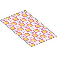 Duplo Blanket 50 x 90 with Pink / Medium Blue / Yellow Decorations print