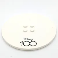 Plate Special Round 8 x 8 with 2 x 2 Center Studs with Disney 100 Print