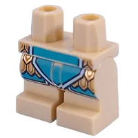 Hips and Tan Medium Legs with Dark Turquoise Robe, White Trim, Gold Scales print