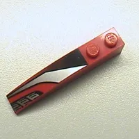 Brick Curved 6 x 1 with Silver and Black Print Left