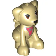 Animal, Dog, Sitting with Coral Straps (Seeing Eye Dog)