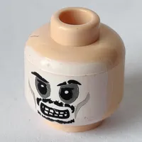 Minifig Head Captain Jack Sparrow, Moustache Determined / Skull Face Print