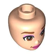 Minidoll Head, Dark Orange Eyebrows, Bright Pink Eyeshadow, Brown Eyes, Dark Pink Lips