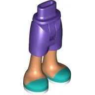 Minidoll Hips and Mid-Length Shorts with Nougat Legs, Dark Turquoise Sandals print