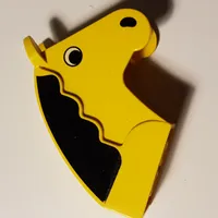 Animal Body Part, Horse Head 2 x 6 x 4 1/2 with Black Mane Print