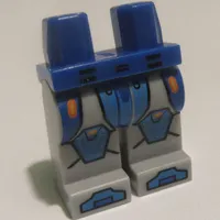 Hips and Light Bluish Gray Legs with Blue Armour Plating, Kneepads