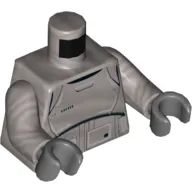 Torso Armor, Gray and Silver Lines Print (Captain Phasma), Flat Silver Arms, Dark Bluish Gray Hands