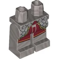 Hips and Flat Silver Legs with Dark Red Coat Ends, Silver Armor print