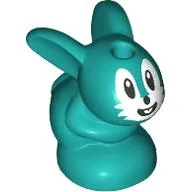 Animal, Rabbit / Bunny, Baby Sitting with Black Eyes, Nose, and Mouth, White Face Print