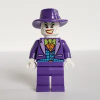 The Joker with Lime Bow Tie and Wide Brim Dark Purple Hat