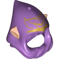 Hood and Light Nougat Elf Ears Combo with Hole on Top and Gold Elves Tribal Print