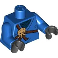 Torso Robe, Brown Rope, Gold Medallion and Dark Blue Undershirt Print, Blue Arms, Black Hands