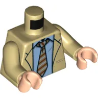 Torso Jacket, Medium Blue Shirt, Striped Tie Print, Tan Arms, Light Nougat Hands