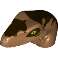 Animal Body Part, Dinosaur, Raptor Head with Tan Teeth and Dark Brown Markings Print