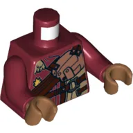 Torso Fur Collar, Copper Armor Panel with Dark Brown Straps Print, Dark Red Arms, Medium Nougat Hands