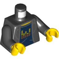 Torso Jacket, Dark Blue Shirt with Equalizer print, Black Arms, Yellow Hands