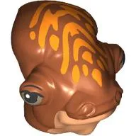 Minifig Head Special, Mon Calamari Lt. Beyta with Nougat Chin, Bright Light Orange Markings print