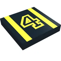 Tile 2 x 2 with Yellow 4 and Stripes Print