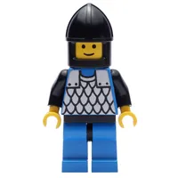 Knight (Scale Mail on Blue) - Black Arms, Blue Legs, Black Chin-Guard