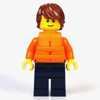 Just Jason, Orange Torso, Dark Blue Legs, Reddish Brown Hair, Orange Life Vest