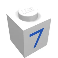 Brick 1 x 1 with Blue '7' Print