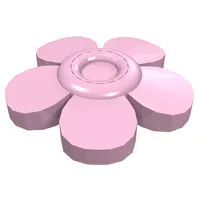 Headwear Accessory Flower with 5 Smooth Petals and Pin