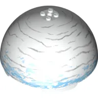 Dome Hemisphere 11 x 11 with 2 x 2 Studs on Top and Hoth White / Medium Blue / Light Bluish Gray Planet Print [75009]