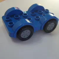 Duplo Car Base 2 x 6 with Four Black Tires and Metallic Silver Wheels on Removable Axles