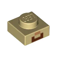 Plate 1 x 1 with Minecraft Steve Nose and Mouth Print