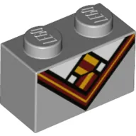 Brick 1 x 2 with V Neck, Tie, White Shirt print