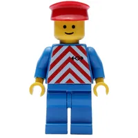 Train Worker - Red/White Shirt, Blue Legs, Red hat