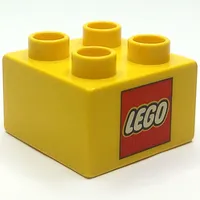Duplo Brick 2 x 2 with Lego Logo Print