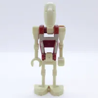 Battle Droid Security, Dark Red Torso with Tan Print, One Bent Arm, One Straight Arm