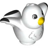 Duplo Animal Bird with Black Wing Tips and Yellow Beak Print