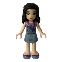 Emma - Sand Blue Overall, Bow