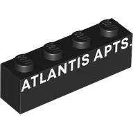 Brick 1 x 4 with 'ATLANTIS APTS' print