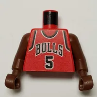 Torso Basketball Jersey, Chicago Bulls 5' Print, Long One Piece Arms Brown (NBA)