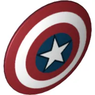 Shield Round Bowed, White and Blue Circles with Star Print (Captain America)
