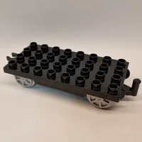 Duplo Train Base 4 x 8 with Pearl Light Gray Train Wheels and Moveable Hook