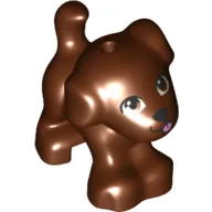 Animal, Dog, Small Standing with Brown Eyes, Black Nose, Mouth, and Pink Tongue Print