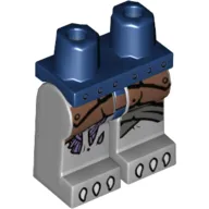 Hips and Light Bluish Gray Legs with Copper Armor with Rivets, Purple Sinew Patches and White Claws Print