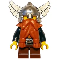 Dwarf, Dark Orange Beard, Metallic Silver Helmet