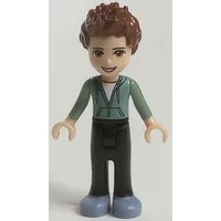 Ethan - Sand Green Hoodie, Black Trousers, Open Mouth