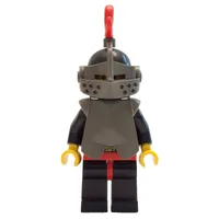 Knight (Breastplate on Black) - Black Legs, Armor, Red Plume, Solid Stud Head