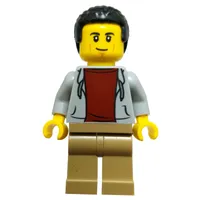 Restaurant Owner, Light Bluish Grey Torso, Dark Tan Legs, Black Hair