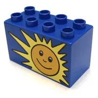 Duplo Brick 2 x 4 x 2 with Sun Print