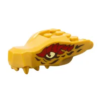 Creature Body Part, Dragon Head Upper Jaw with Bright Light Yellow Eyes, Dark Red/Black Markings print