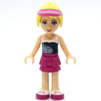 Stephanie - Dark Blue Top, Magenta Skirt