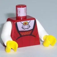 Torso Gathered Top with White Blouse Print (Lady), White Arms, Yellow Hands