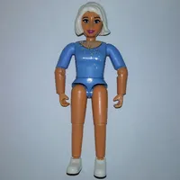 Belville Figure Articulated Elbows, Female, White Hair, Medium Blue Top with Silver Stars Print (Stella)